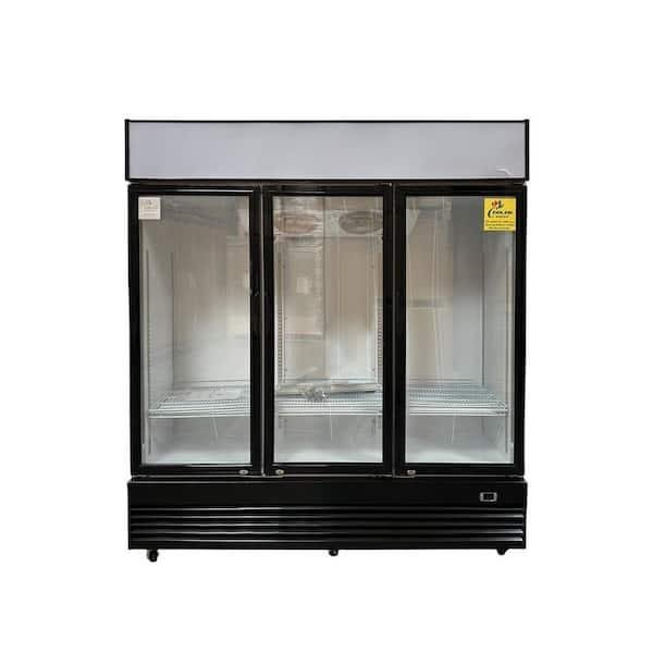 2.jpg 72 in W 57 cu ft NSF Commercial Glass Swing 3-Door Merchandiser Refrigerator, Black - Image 1