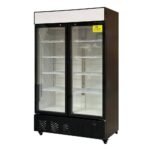 72 in W 57 cu ft NSF Commercial Glass Swing 3-Door Merchandiser Refrigerator, Black - Image 3