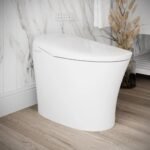 12 in Rough In One-Piece 1.0/1.28 GPF Dual Flush Elongated Smart Bidet Toilet, White - Image 3