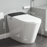 12 in Rough In One-Piece 1.0/1.28 GPF Dual Flush Elongated Smart Bidet Toilet, White - Image 4
