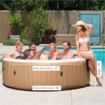 Intex: PureSpa: Sahara Tan Inflatable Hot Tub Set – 6 Person – 85″ Round Outdoor Heated Bubble Spa, Jet Massage, Cover, Hard Water Treatment System - Image 2
