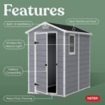 Keter Manor 4×6 Resin Outdoor Storage Shed Kit-Perfect to Store Patio Furniture, Garden Tools Bike Accessories, Beach Chairs and Lawn Mower, Grey & White - Image 3