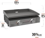 Blackstone 22″ Portable Tabletop Griddle – Dual Burner Flat Top Grill, 24,000 BTU Propane with Stainless Steel Faceplate & Rear Grease System - Image 10