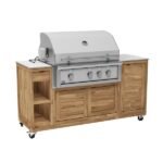 CO9 Design Fresco Ceramic Top Bbq Cabinet W/ Opening For 36" Bbq On Wheels