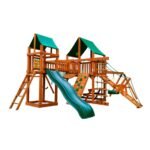 Gorilla Playsets Pioneer Peak Swing Set with Deluxe Green Vinyl Canopy