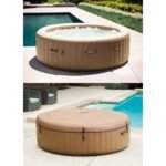 Intex: PureSpa: Sahara Tan Inflatable Hot Tub Set – 6 Person – 85″ Round Outdoor Heated Bubble Spa, Jet Massage, Cover, Hard Water Treatment System - Image 8