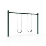 5 Inch Single Post Swing Frame, 4 Swings / No Seat or Chains / Green